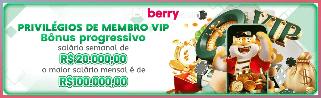 BETBERRY bônus — cashback 15 por cento e níveis VIP